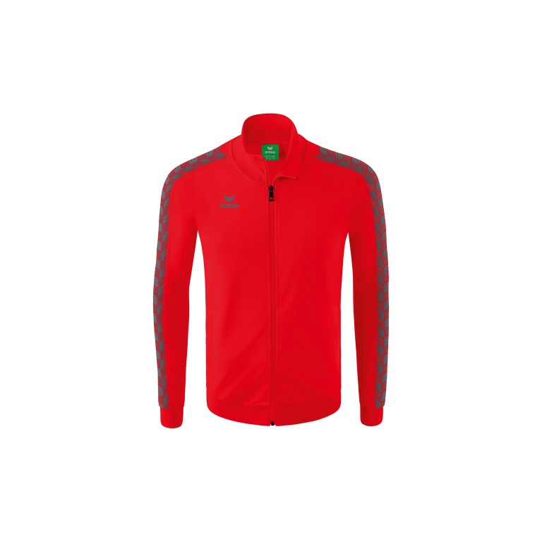 Erima Sportjacke Essential Team Tracktop - bequem, Rippbündchen, Seitentaschen rot/grau Jungen